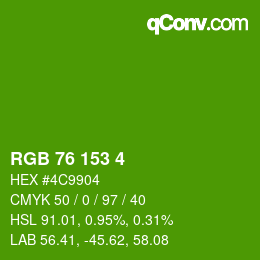 Farbcode: RGB 76 153 4 | qconv.com