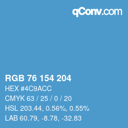 Farbcode: RGB 76 154 204 | qconv.com