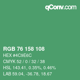 カラーコード: RGB 76 158 108 | qconv.com