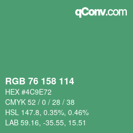 Color code: RGB 76 158 114 | qconv.com