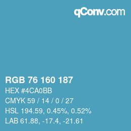 Color code: RGB 76 160 187 | qconv.com