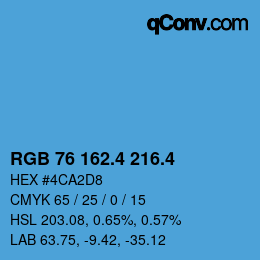 カラーコード: RGB 76 162.4 216.4 | qconv.com