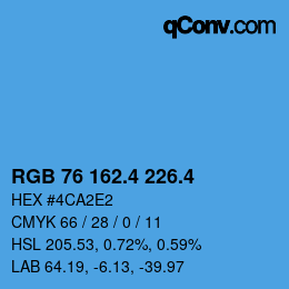 カラーコード: RGB 76 162.4 226.4 | qconv.com