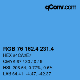 カラーコード: RGB 76 162.4 231.4 | qconv.com