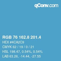 カラーコード: RGB 76 162.8 201.4 | qconv.com