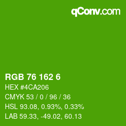Color code: RGB 76 162 6 | qconv.com