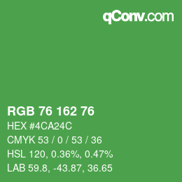 Color code: RGB 76 162 76 | qconv.com