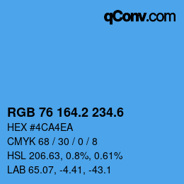 カラーコード: RGB 76 164.2 234.6 | qconv.com