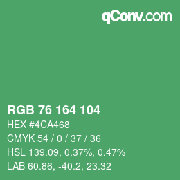 颜色代码: RGB 76 164 104 | qconv.com