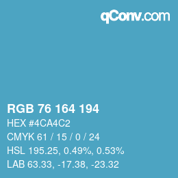 颜色代码: RGB 76 164 194 | qconv.com