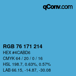 颜色代码: RGB 76 171 214 | qconv.com