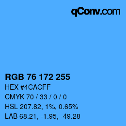 Color code: RGB 76 172 255 | qconv.com