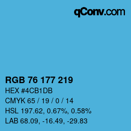 Color code: RGB 76 177 219 | qconv.com