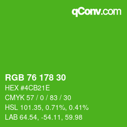Color code: RGB 76 178 30 | qconv.com