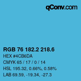 カラーコード: RGB 76 182.2 218.6 | qconv.com