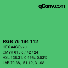 Farbcode: RGB 76 194 112 | qconv.com