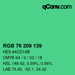 Color code: RGB 76 209 139 | qconv.com