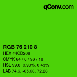 カラーコード: RGB 76 210 8 | qconv.com