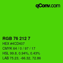颜色代码: RGB 76 212 7 | qconv.com