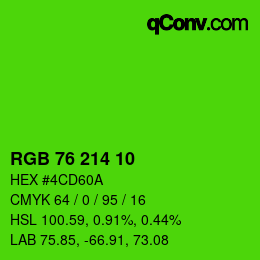 Color code: RGB 76 214 10 | qconv.com