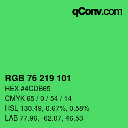 Color code: RGB 76 219 101 | qconv.com