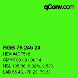 Color code: RGB 76 245 24 | qconv.com