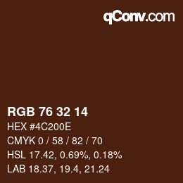 Color code: RGB 76 32 14 | qconv.com