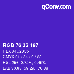 Color code: RGB 76 32 197 | qconv.com