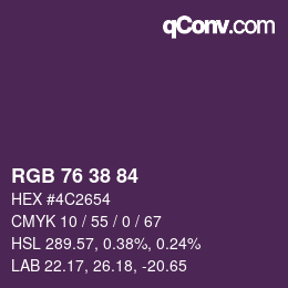 Farbcode: RGB 76 38 84 | qconv.com