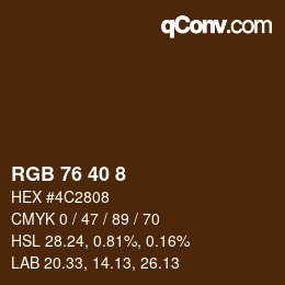 Color code: RGB 76 40 8 | qconv.com