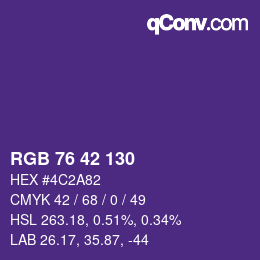 カラーコード: RGB 76 42 130 | qconv.com