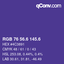 カラーコード: RGB 76 56.6 145.6 | qconv.com