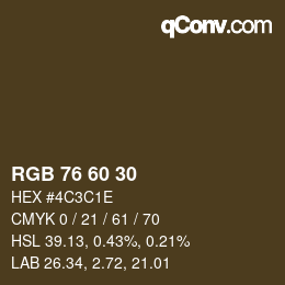 カラーコード: RGB 76 60 30 | qconv.com