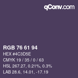 Código de color: RGB 76 61 94 | qconv.com