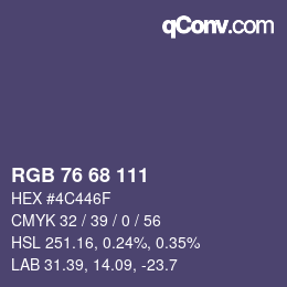 Farbcode: RGB 76 68 111 | qconv.com