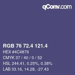 カラーコード: RGB 76 72.4 121.4 | qconv.com