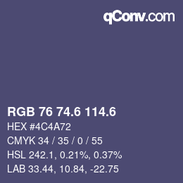 カラーコード: RGB 76 74.6 114.6 | qconv.com