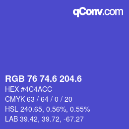 カラーコード: RGB 76 74.6 204.6 | qconv.com