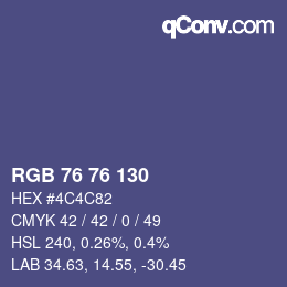 Color code: RGB 76 76 130 | qconv.com