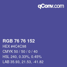 Color code: RGB 76 76 152 | qconv.com