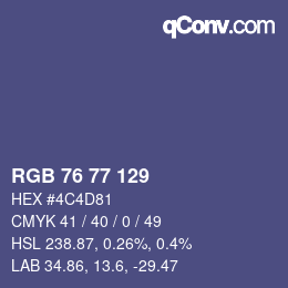 Color code: RGB 76 77 129 | qconv.com
