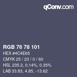 Código de color: RGB 76 78 101 | qconv.com