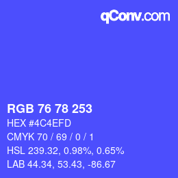 颜色代码: RGB 76 78 253 | qconv.com