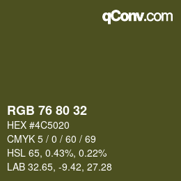 颜色代码: RGB 76 80 32 | qconv.com