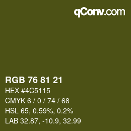 Farbcode: RGB 76 81 21 | qconv.com