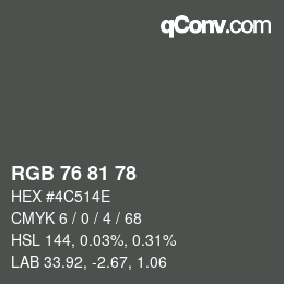 Código de color: RGB 76 81 78 | qconv.com