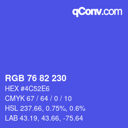颜色代码: RGB 76 82 230 | qconv.com