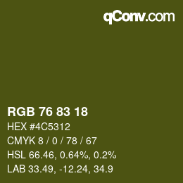 Farbcode: RGB 76 83 18 | qconv.com