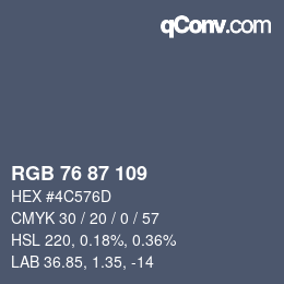Farbcode: RGB 76 87 109 | qconv.com