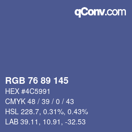 Code couleur: RGB 76 89 145 | qconv.com
